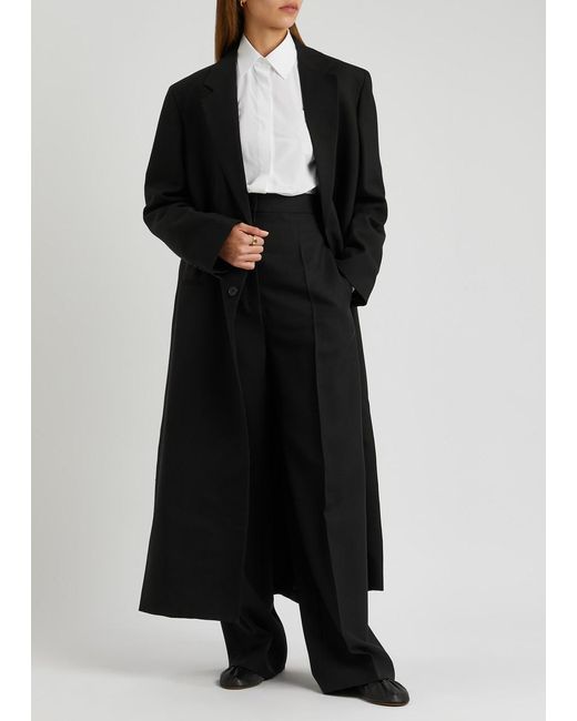 The Row Black Cheval Wool-blend Coat