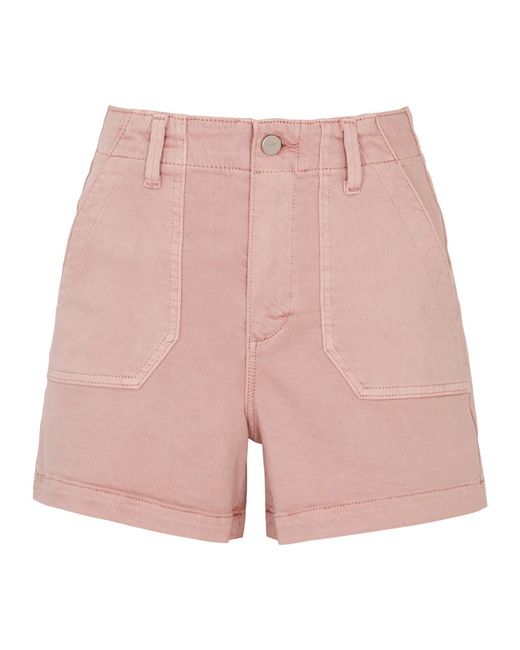 PAIGE Pink Crush Stretch-denim Shorts