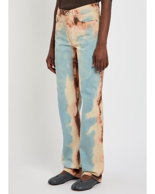 J.W. Anderson Blue Printed Straight-Leg Jeans