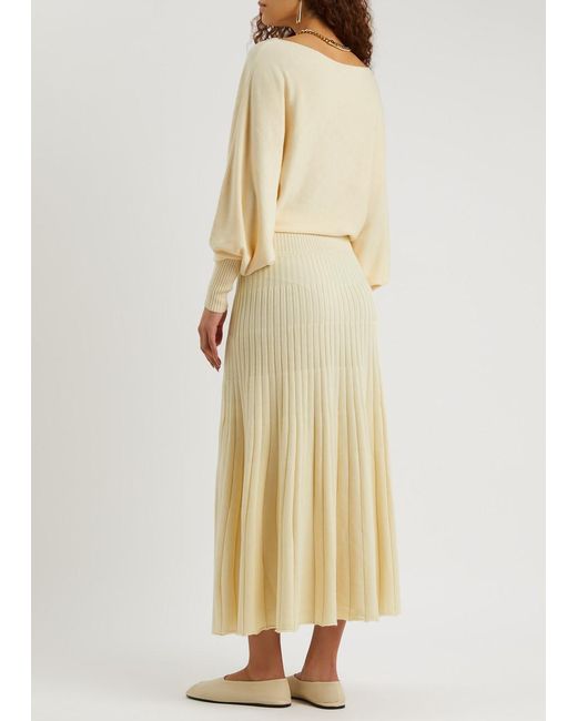 Palmer//Harding Natural Hazy Knitted Midi Dress