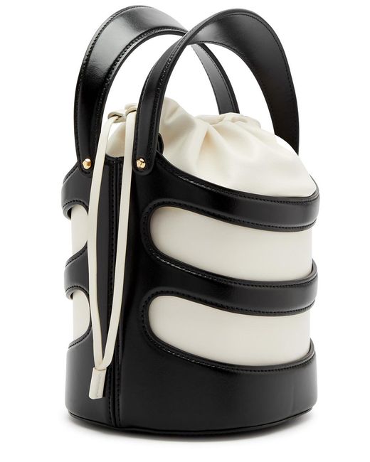 Alexander McQueen Black The Rise Leather Bucket Bag