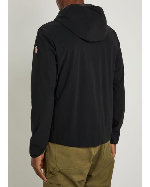 Moncler Black Logo Hooded Shell Jacket for men