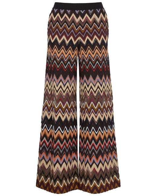 Missoni Multicolor Zigzag Wide-leg Wool-blend Trousers