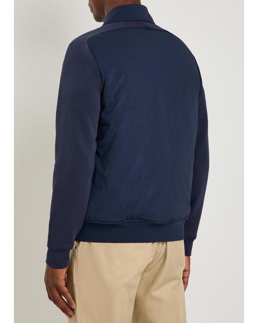 Paul Smith Blue Mixed Media Quilted Shell And Jersey Jacket for men