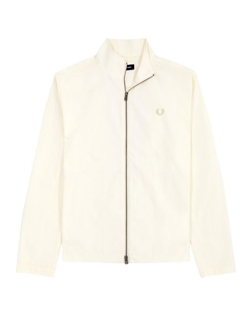 Fred Perry Natural Logo-Embroidered Cotton Track Jacket for men