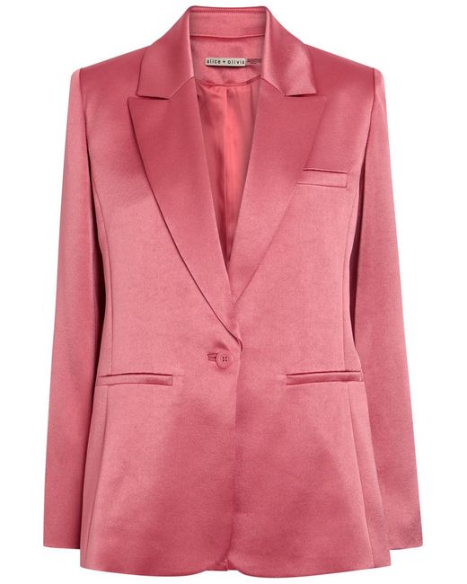 Alice + Olivia Pink Billie Satin Blazer