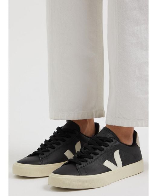 Veja Black Campo Leather Sneakers