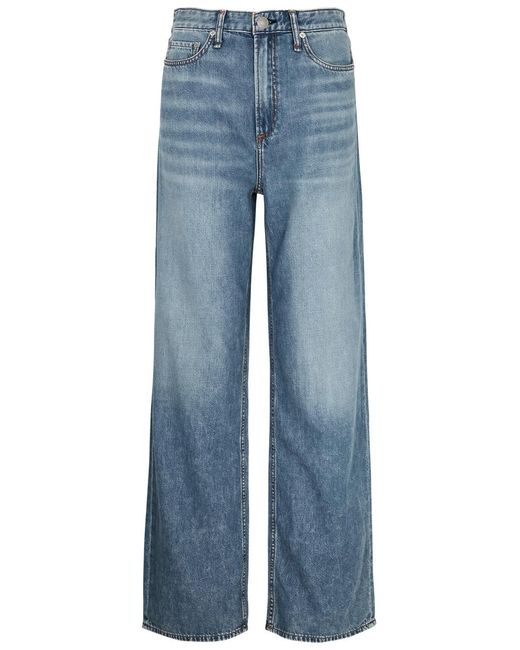 Rag & Bone Blue Logan Wide-Leg Jeans