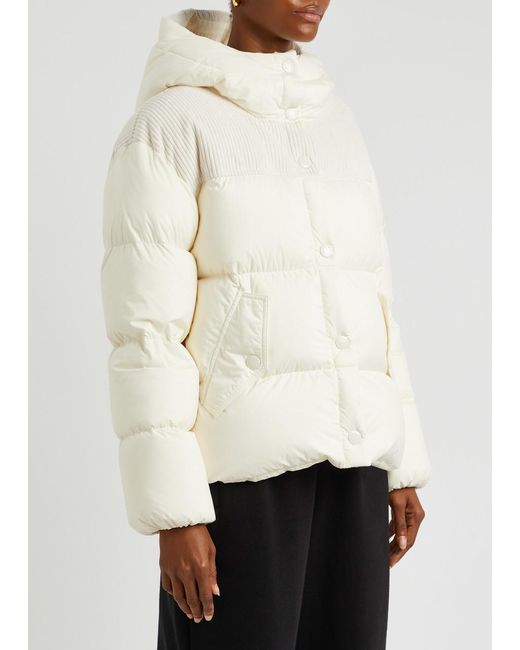 Moncler White Jaseur Panelled Quilted Shell Jacket