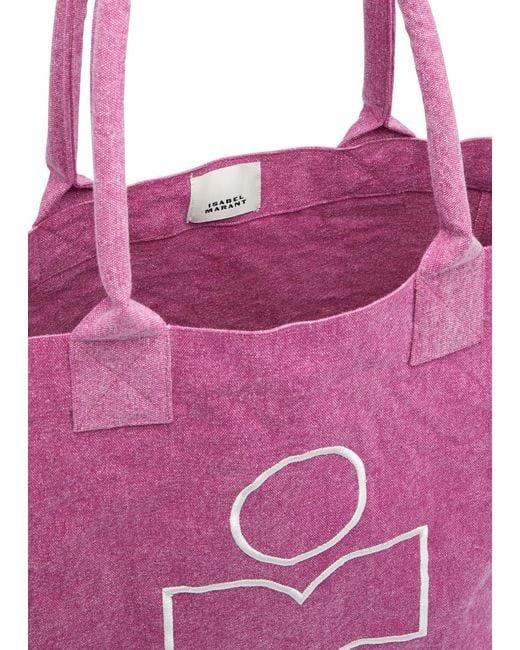 Isabel Marant Pink Yenky Logo-embroidered Canvas Tote
