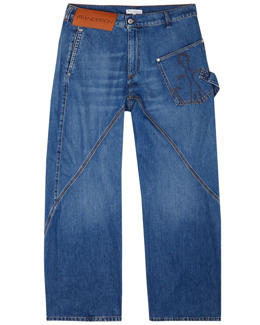 J.W. Anderson Blue Twisted Wide-leg Jeans for men