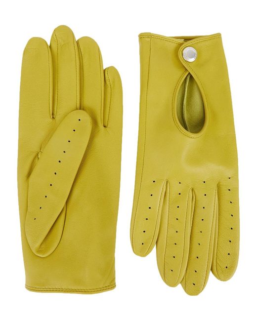 Dents Yellow Thruxton Leather Gloves