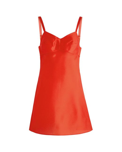 Khaite Red Eli Silk-Organza Mini Dress
