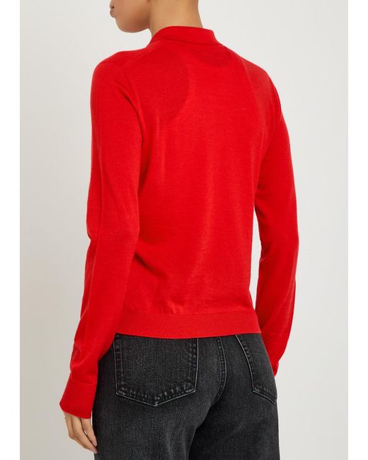 RÙADH Red The Dea Wool Polo Top