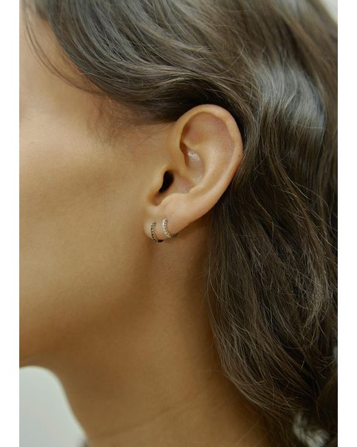 Otiumberg White Diamond 9kt Hoop Earrings