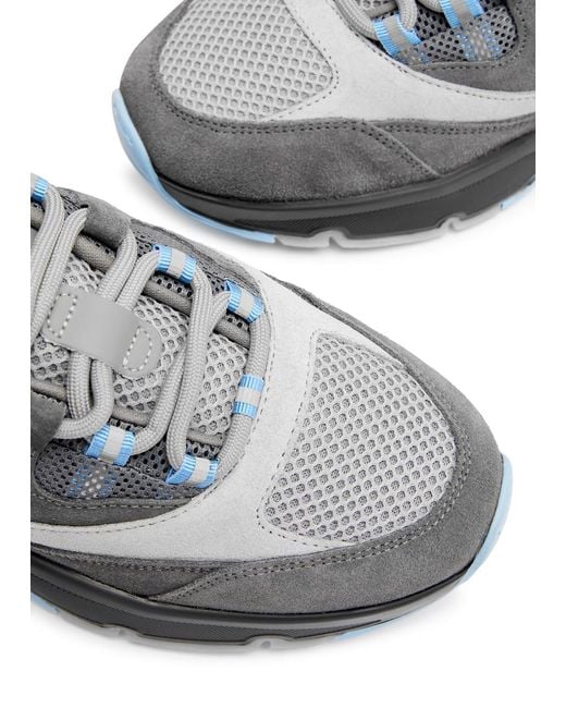 Cleens Gray Aero Runner Panelled Mesh Sneakers for men