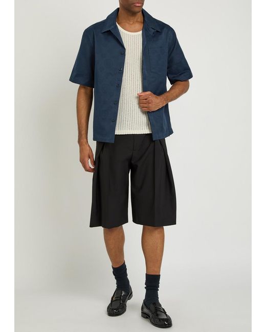 Casablanca Blue Monogram Cotton Shirt for men