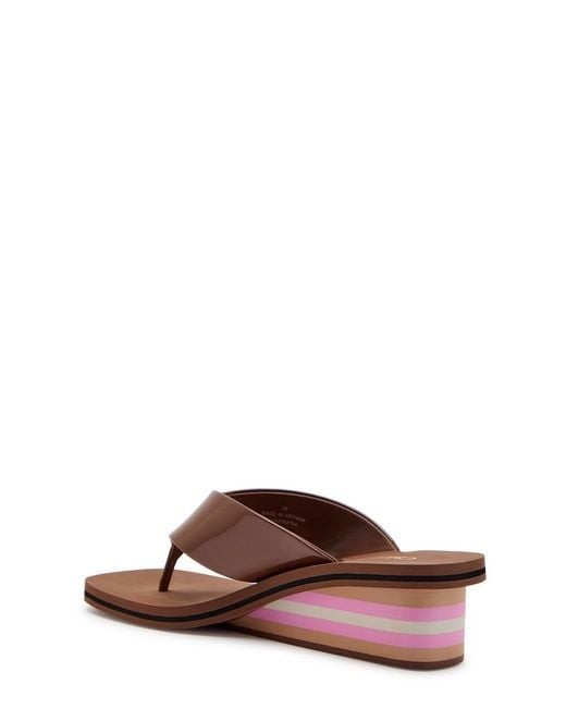 Chloé Brown Swimming Cool 45 Patent Leather Wedges