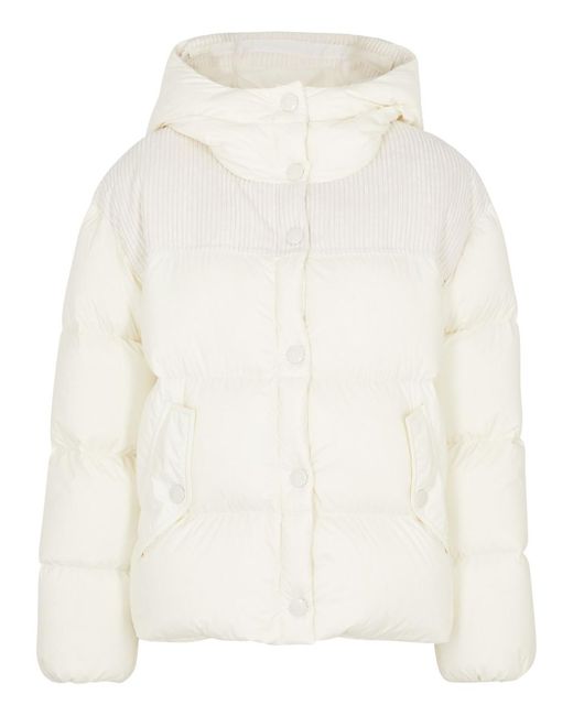 Moncler White Jaseur Panelled Quilted Shell Jacket