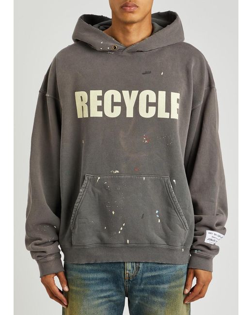 GALLERY DEPT. 90s Recycle Hooded Cotton Sweatshirt in Gray GALLERY DEPT. 90s Recycle Hooded Cotton Sweatshirt in Gray