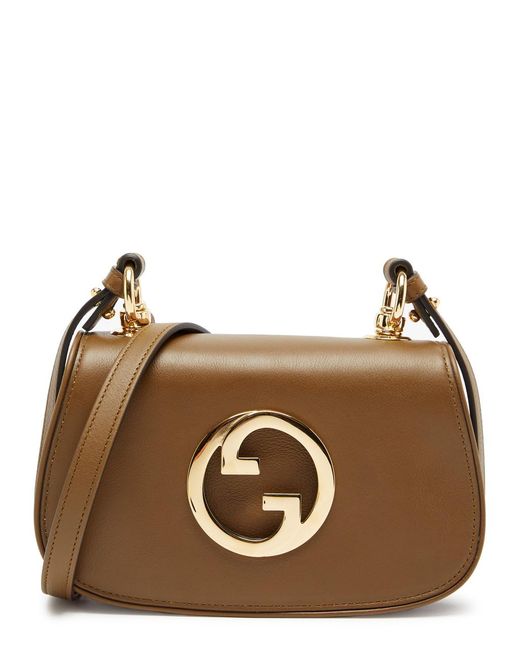 Gucci Brown Blondie Mini Leather Saddle Bag