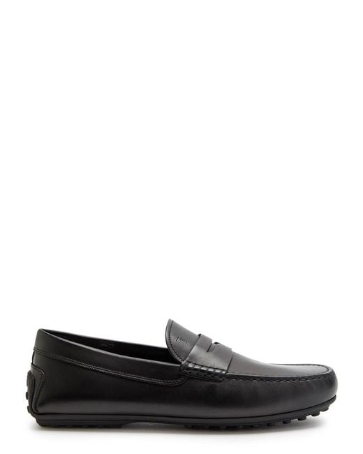 Tod's Black City Gommino Leather Loafers for men