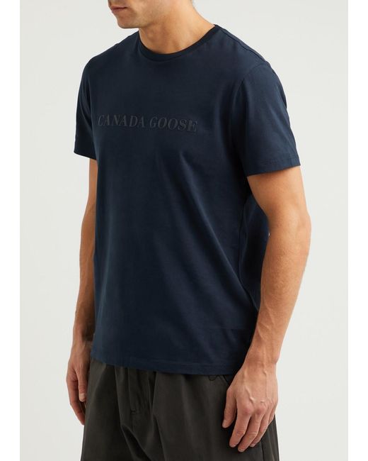 Canada Goose Blue Emersen Logo Cotton T-Shirt for men