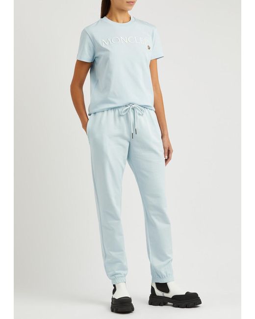 Moncler Blue Logo Cotton Sweatpants