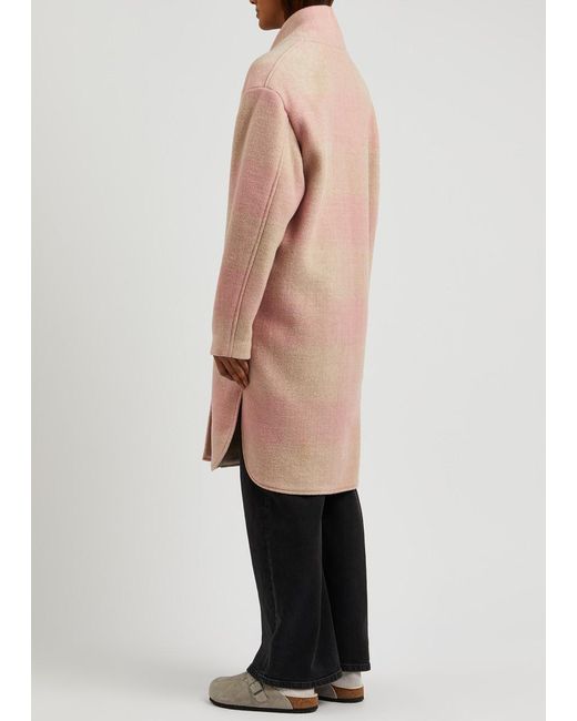 Isabel Marant Pink Gabriel Brushed Woven Coat
