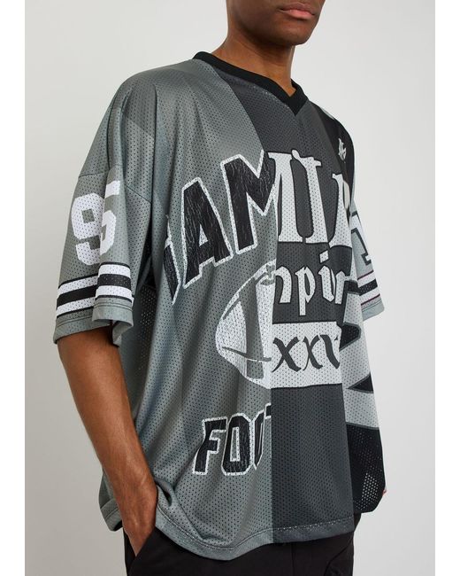 Amiri Gray Spliced Oversized T-Shirt for men