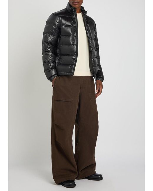 Moncler Black Logo-Appliquéd Padded Shell Jacket for men