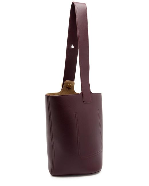 Loewe Purple Pebble Medium Leather Bucket Bag