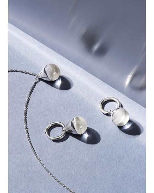 Otiumberg White Stilla Quartz Sterling Drop Earrings