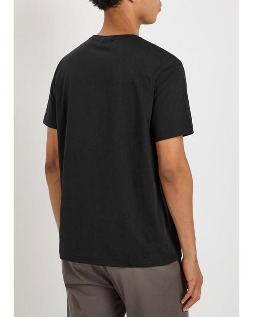 Gant Black Logo-Embroidered Cotton T-Shirt for men