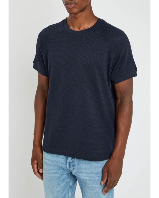 YMC Blue Marquee Waffle-Knit Cotton-Blend T-Shirt for men
