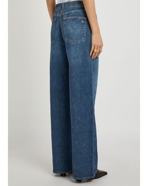 Rag & Bone Blue Miramar Jeans-Print Terry Trousers