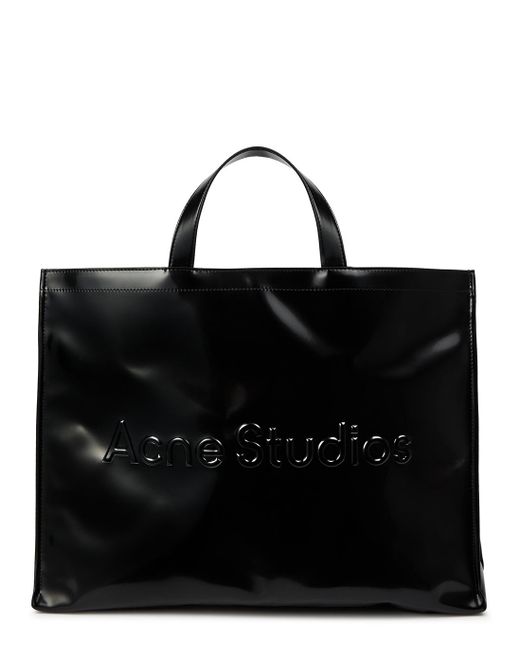 Acne Studios Logo Patent Leather Tote in Black | Lyst