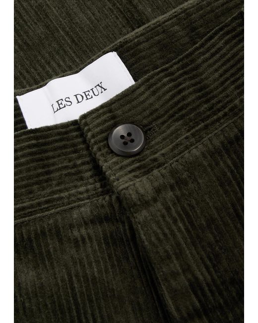 Les Deux Green Kody Straight-Leg Corduroy Trousers for men