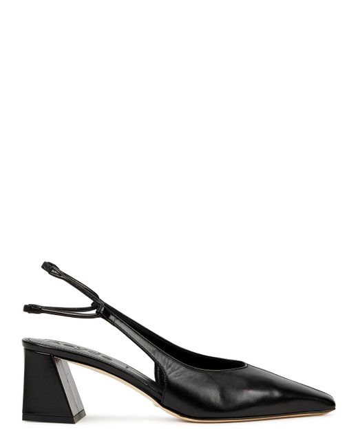 Aeyde Black Polly 55 Leather Slingback Pumps