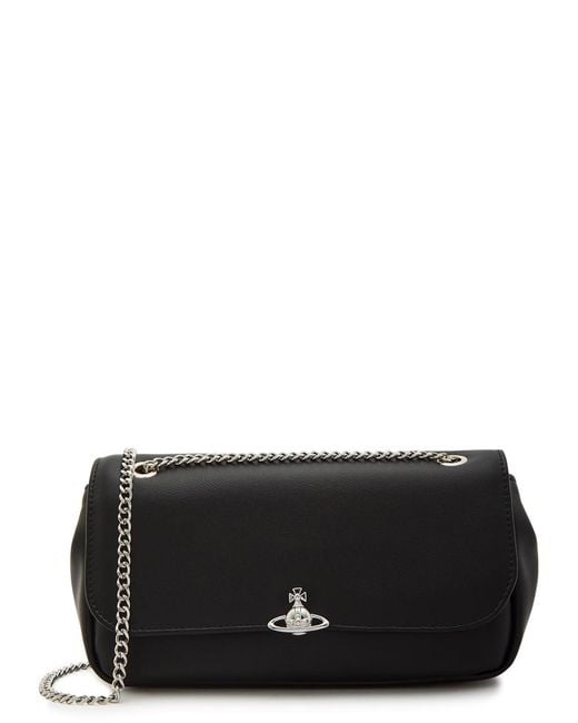 Vivienne Westwood Black Orb Faux Leather Cross-Body Bag