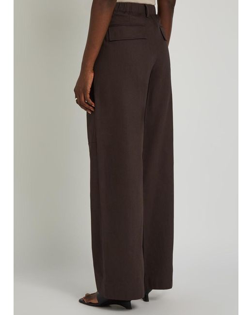 Vince Brown Relaxed Straight-Leg Stretch-Cotton Trousers