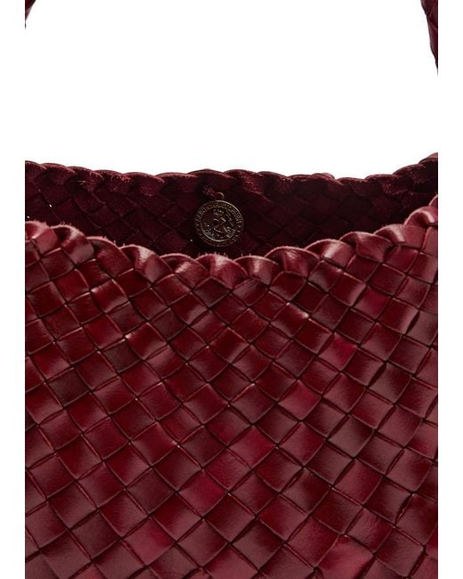 Dragon Diffusion Red Rosanna Woven Leather Shoulder Bag