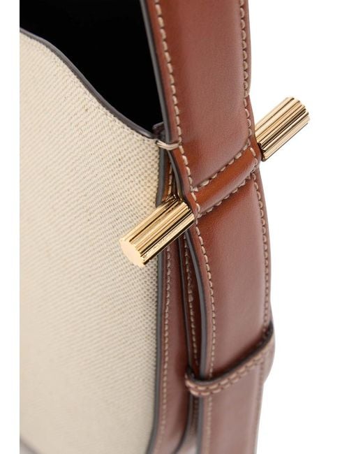 Victoria Beckham Natural Dia Medium Canvas And Leather Shoulder Bag