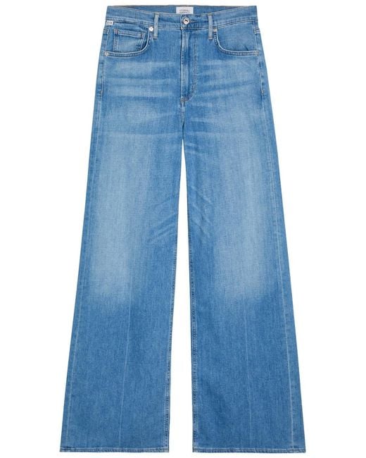 Citizens of Humanity Blue Lyra Long Wide-Leg Jeans