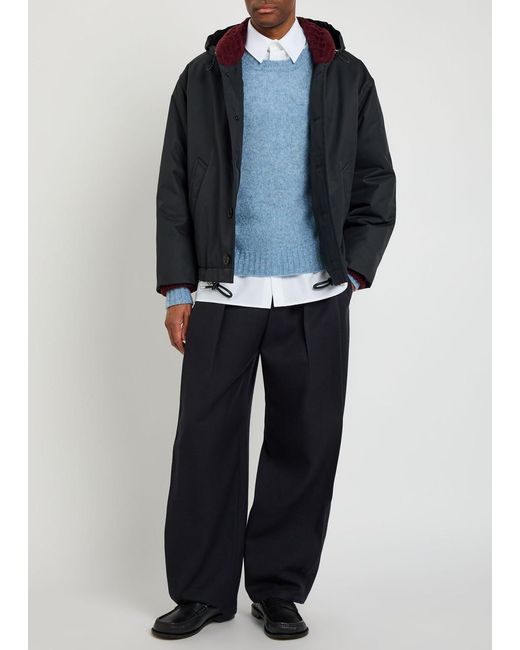 Loewe Black Hooded Padded Cotton-Blend Jacket for men