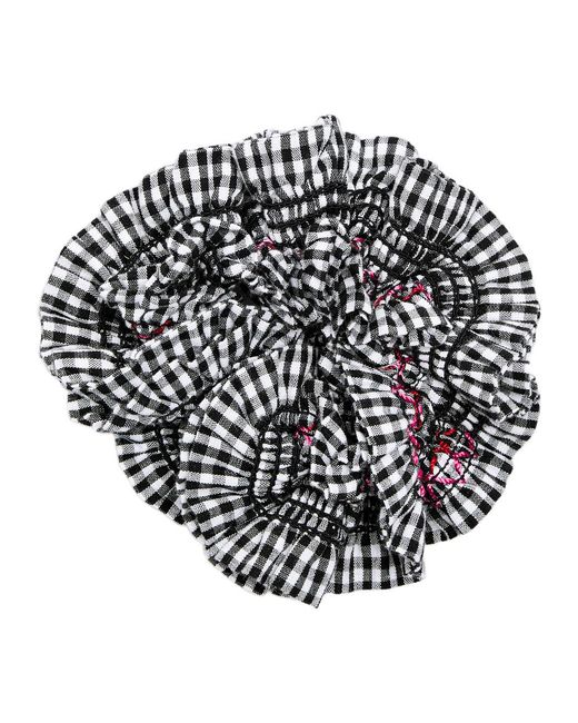 Damson Madder Black Garter Cotton Scrunchie