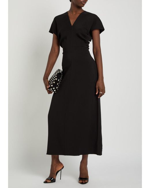 Anine Bing Black Zadig Stretch-Crepe Midi Dress