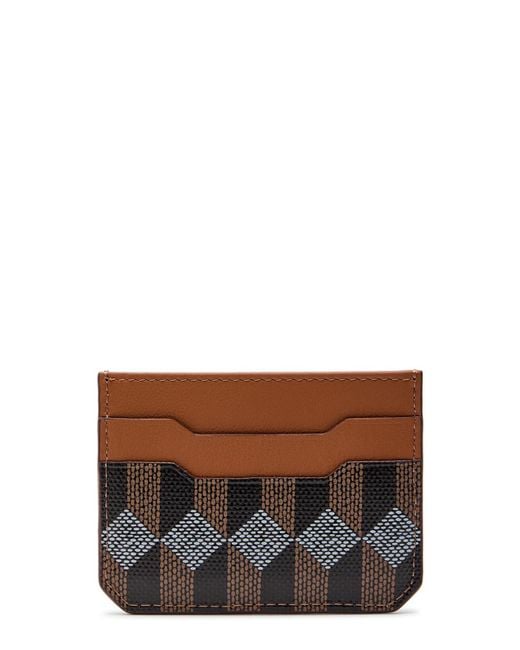 AU DEPART Brown Patterned Leather Card Holder for men
