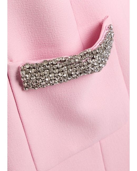 Rebecca Vallance Pink Nemy Crystal-Embellished Crepe Mini Dress