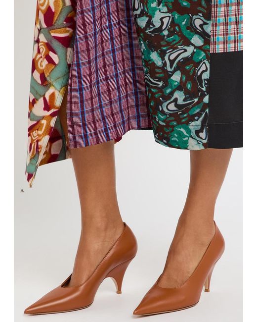 Gianvito Rossi Brown Sofia 75 Leather Pumps